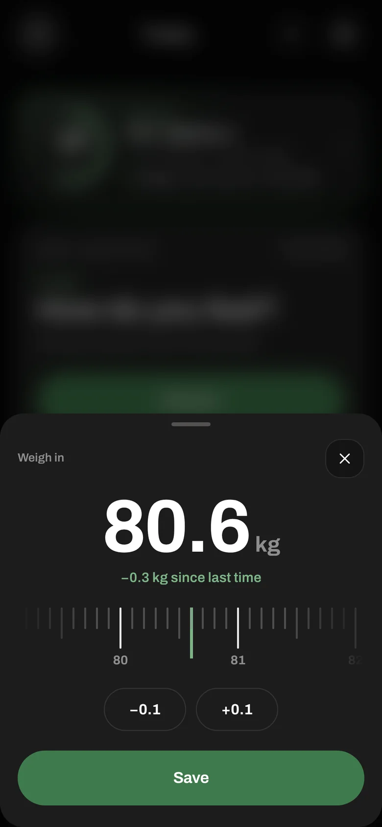 Weigh in: a ruler that starts on yesterday's weight